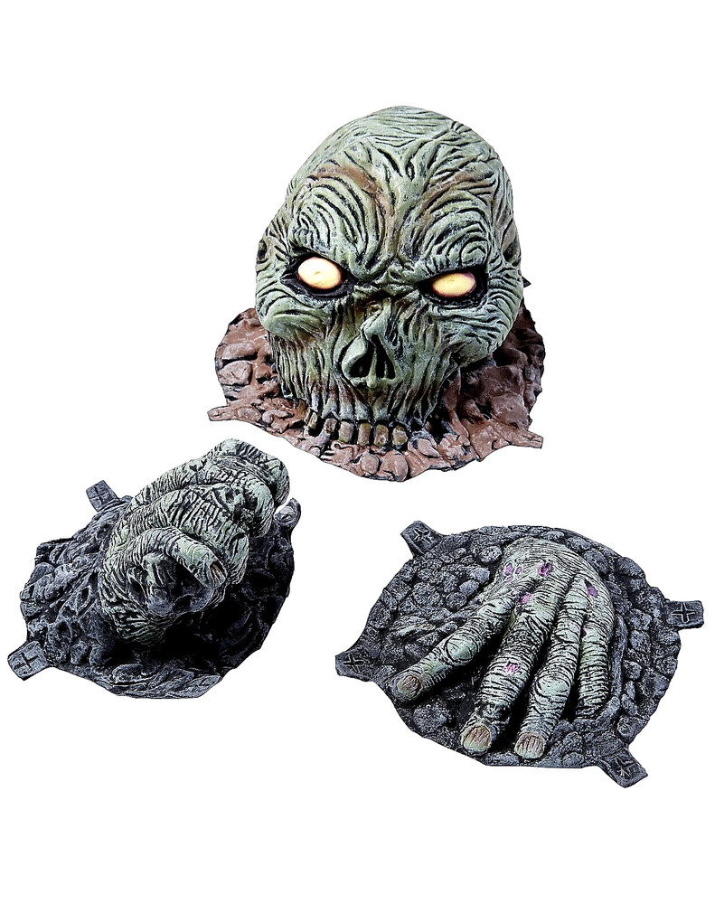 Skull On Jaw With Two Hands Halloween Prop Decoration