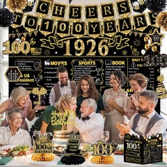 Juesly 50th Birthday Decorations 24PCS Rose Gold Banner Balloons Honeycomb
