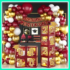 Graduation Decorations Class of 2026,Maroon and Gold Graduation Decorations 2…