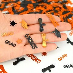 Orange Black Graduation Confetti Class 2026 Table Decorations Centerpieces