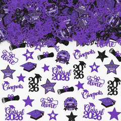 200Pcs Black Gold 2026 Graduation Confetti Glitter Grad Party Table Decorations