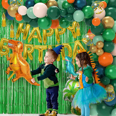 Dinosaur Birthday Party Decorations, 113Pcs Dinosaur Balloons Include Happy Birt