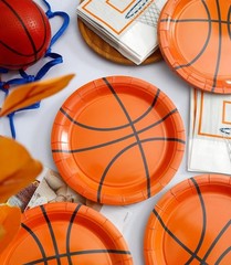 Chic Basketball Paper Plates & Napkins – 48-Piece Party Supplies for Birthdays