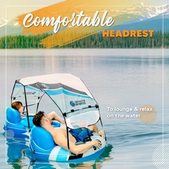 2 Person River Tube with UV Blocking Canopy – Sun Protection Double Water Flo…