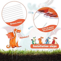 Dragon Party Decorations Yard Sign Dinosaur Birthday Outdoor Garden Sign
