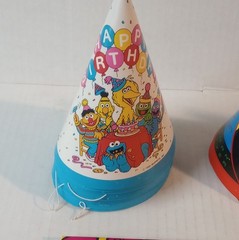 Muppets Inc. & Lyons Group Cartoon Birthday Hats, Party Backdrop, vintage 1990s