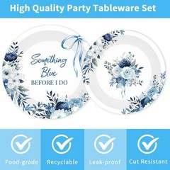 Something Blue Bridal Themed Disposable Tableware (Plates, Napkins, Forks)