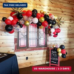 Red and Black Balloon, 60 Packs 12 Inch Red Black and Gold Balloon, Black Red Ba