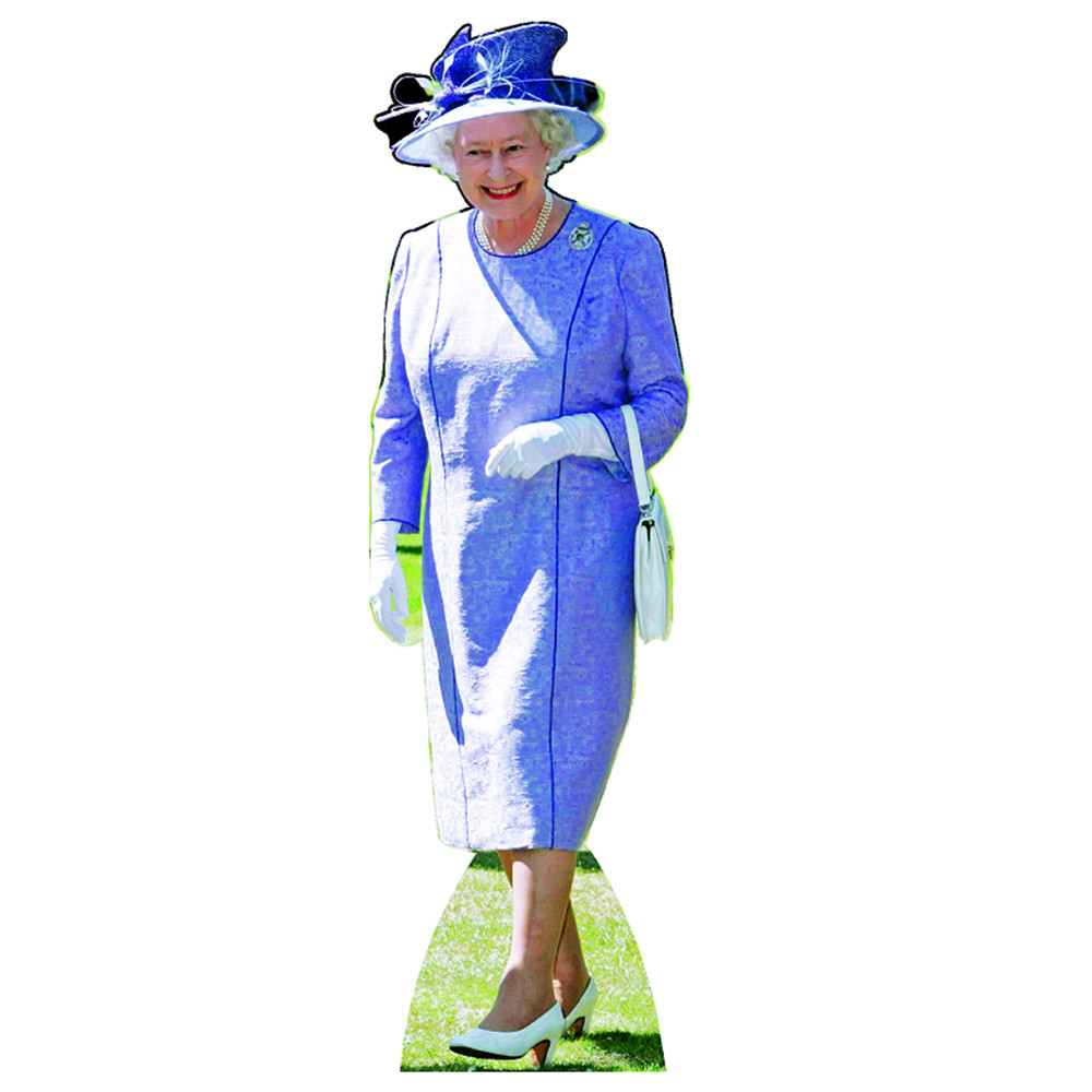 SC349 Queen Elizabeth II Lilac Dress Cardboard Cutout Standup