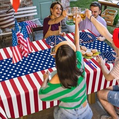 30 Sets 9″ & 7″ Plates, Napkins, Forks – July 4th Disposable