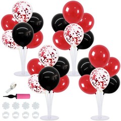 4 Set Red and Black Balloon Centerpieces for Table,Balloon Stand Kit for Blac…