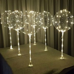 warm white 6pc LED Light up Balloon with sticks, stands and batteries, Table …