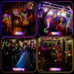 100 PCS Glow Sticks Bulk Party Favors, 8″ Glow in the Dark Party Supplies, Light