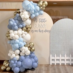Dusty Blue Balloon Garland Arch Kit, 114pcs Pastel Blue Pearl White Metallic …