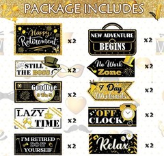 Retirement Party Decorations 20 Pieces Happy Retirement Party Signs for Black an