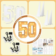 3 Ft Block Marquee Numbers 50th Birthday Decorations Women Foam Board Arch DIY