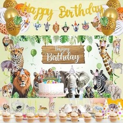 Safari Animals Birthday Party Decorations, Jungle Wild Animals Happy Birthday
