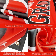 Red and Black Graduation Banner 2026 – Extra Large 72×44 Inch Party Decor
