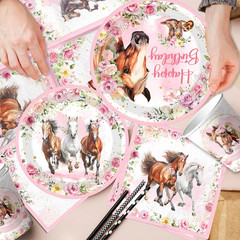 Horse Birthday Decorations for Girls,199Pcs Cowgirl Birthday Party Decorations H