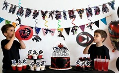 35 Pcs Venom Birthday Party Decorations Venom Balloons Banner Tablecloth Spiral