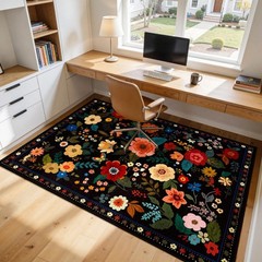 Floral Nursery 5×7 Area Rugs Washable Print Boho Cute Carpet Non Slip Flower …