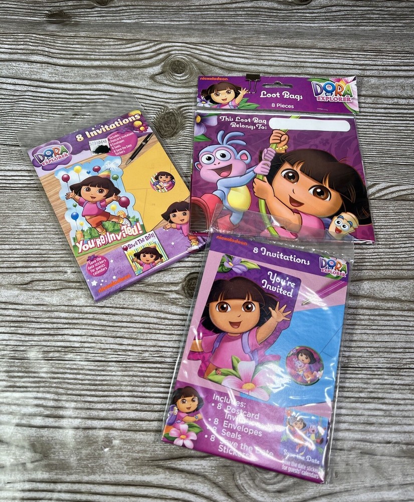 Does The Explorer Boots Birthday Celebration Party Invitations 16 Loot Bags (8)