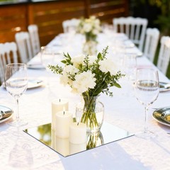 16Pack Square Mirrors for Centerpieces, 8 x 8 Inch Mirror Tray Candle Plate W…