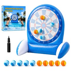Inflatable Dart Board Water Game for Kids Pool Toys with Sticky Balls, Safe …