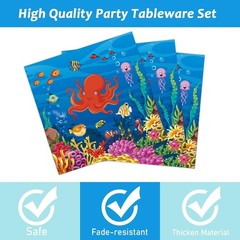 Vibrant Under the Sea Tableware – Baby Shower & Birthday Supplies for 24 Guests