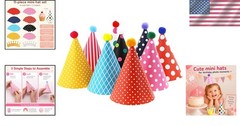 Assorted Mini Birthday Party Hats Set for Kids – Rainbow Stripes & Polka Dots