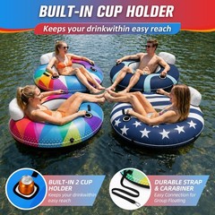 River Tube, 53» River Float Tube with Premium Canvas Cover, Comfortable Back…
