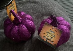 Glitter Foam Pumpkins Purple X2