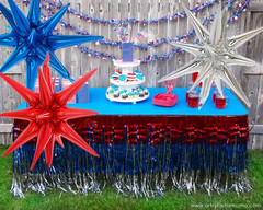 9PCS Blue Red White Explosion Balloons for Independence Day – 22″ 4Th of July Sp