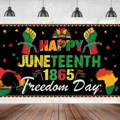Large 71″ X 43″ Juneteenth Backdrop, Happy Juneteenth Decorations Banner, June..