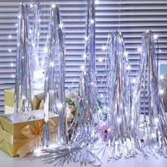 Simgoing 48 Pcs LED Light Up Wands Silver Birthday Party Favors