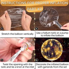 LED Light Up Bobo Balloons Clear Bubble Balloon Glowing for Indoor Outdoor Decor