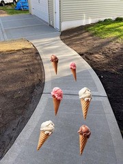 6 12″ Ice Cream Cone Floor Vinyl Decals • Removable Sidewalk Birthday Party