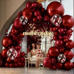 Red Balloons Double Burgundy Ruby Red Balloon Garland Kit Wine Maroon Balloon…