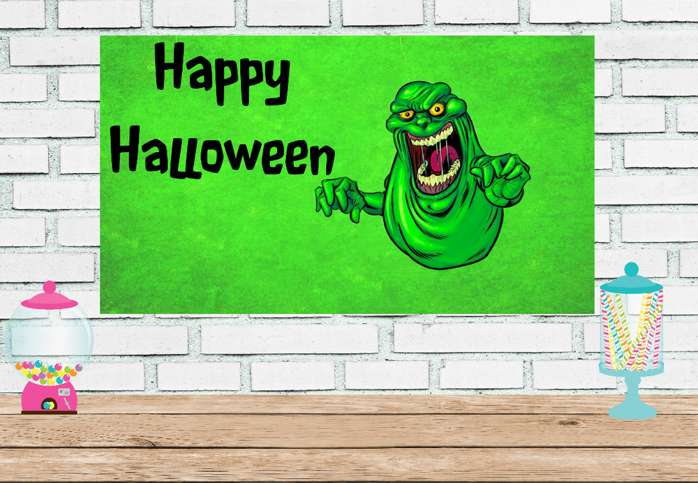 3×6 Slimer vinyl Birthday Banner