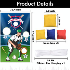 Baseball Toss Games Banner Backdrop Background Photo Booth Props Sports Theme De