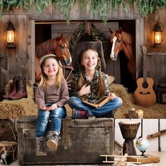Western Backdrop 10x8ft Cowboy Party Decorations Wild West Rodeo Themed Banner,,