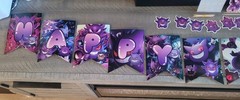 Pokemon GENGAR Happy Birthday String Banner & Cake / Cupcake Toppers (B2-G1)