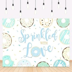 Sprinkled with Love Backdrop Baby Shower Donut Party Colorful Dots Confetti 5×7′
