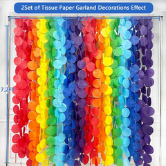 205Ft Rainbow Party Decorations Big Polka Dots Tissue Paper Backdrop Rainbow2
