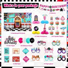 50s Retro Diner Birthday Party Decorations, 1950s Sock Hop Party Decoration D…