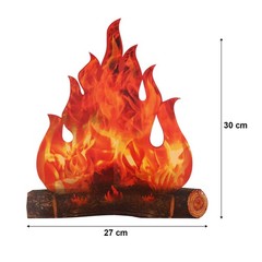 3D Cardboard Fake Flame 2 Pack, Artificial Fire Camping Decoration for Party