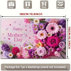 Party Backdrop 2D Flat Banner 1pc Happy Mother’S Day Floral Backdrop Decoration☋