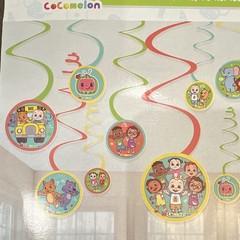 CoComelon Party 12ct Hanging Decorations and 32 Napkins, Birthday Party Kids,new