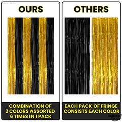 KatchOn, Xtralarge Black and Gold Streamers – 8×3.2 Feet, Pack of 2 | Black a…