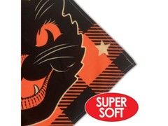 Vintage Halloween Fabric Tablecover Black Cats Stars Orange Party Tablecloth New